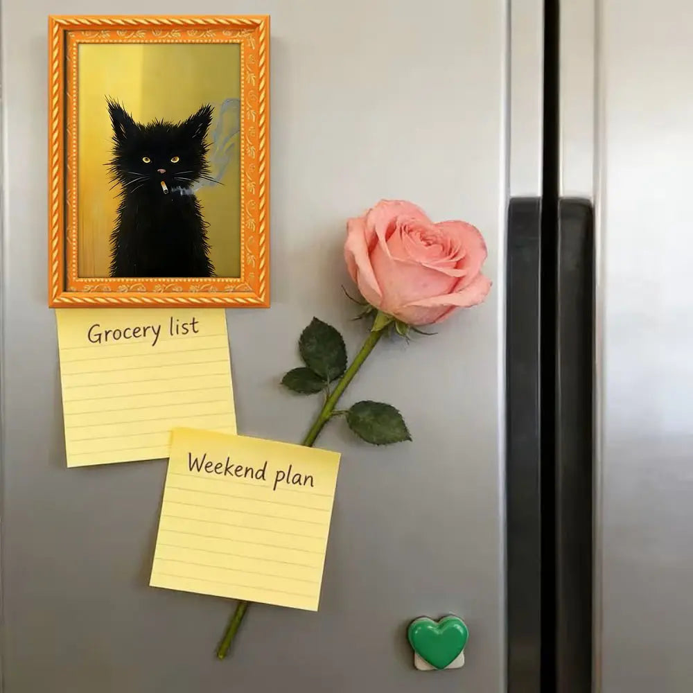 Funny Cat Refrigerator Magnet Frame, Fun Fridge Decoration, Home and Office Decor Prop, Holiday Gift Kitchen Decor, Must-Have for Cat Lovers