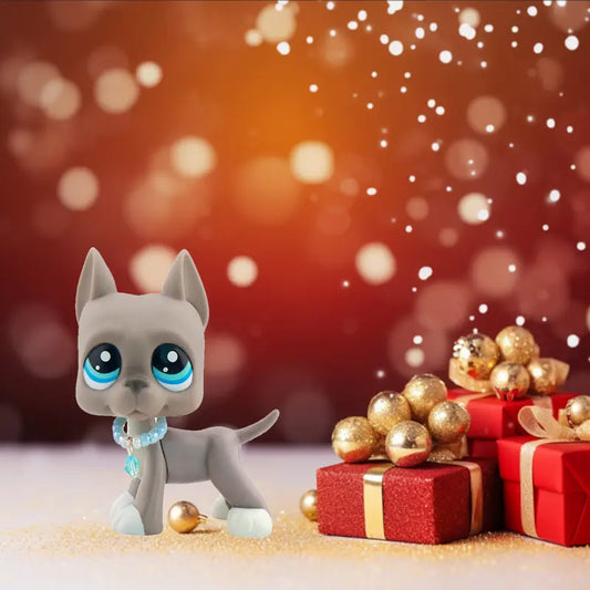 Miniature Great Dane Statues,Pet Figure Cat With Cute Accessories,Best Birthday, Christmas Gift for LPS Fans