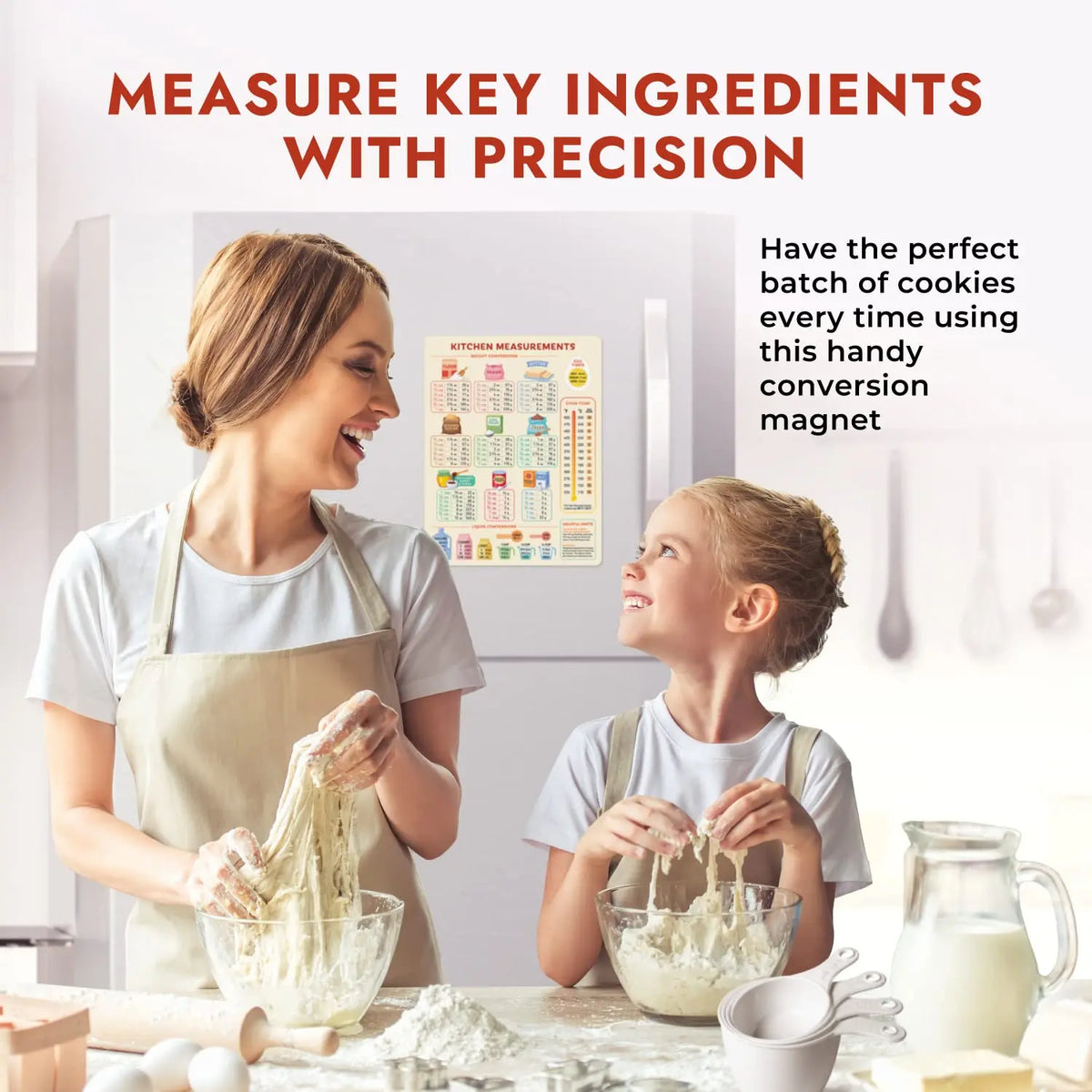 Kitchen Measurement Conversion Chart Magnet, Kitchen Measurement Conversion Chart, Cute Kitchen Accessories, Kitchen Needs Baking Accessories, Decor, Home, Refrigerator Decorating Magnet, Fridge Magnets, Higher End Fridge Magnets, Cute Magnets For Fridge