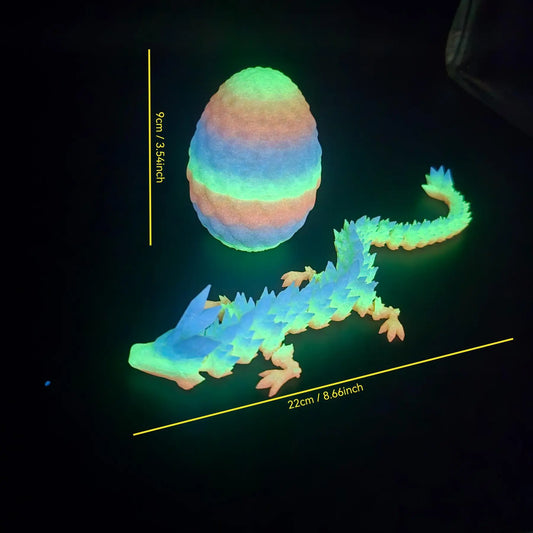 Luminous Dragon Egg & Dragon Toy, 1 Set Creative Rotating Joint Wing Dragon Toy, Home & Office Decor, Perfect Gift for Friends, Collectible Figurine, Collectible Figure Ornament, Articulating Animal Figurines