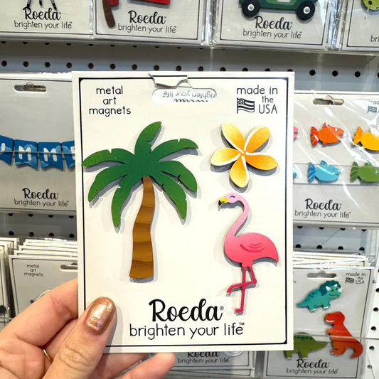 Tropical Flamingo Magnets S/3