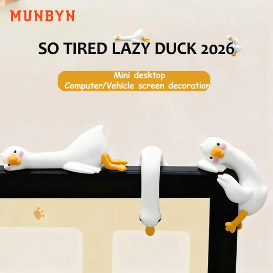 MUNBYN 3-4pcs Cute Collectible Cartoon Goose Figurines - 2026 New Office Stationery Supplies, Whimsical Home Decor, Desk Accessories, Room Accents, Mini Coworker Gifts, Cute Figurines