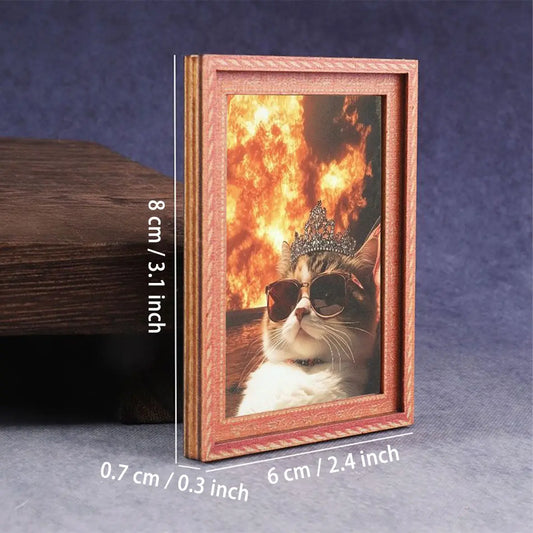 1PC Fun Cat Refrigerator Magnet, Mini Photo Frame Fridge Magnet, Photo Magnets, Decorative Fridge Magnets, Magnets For Fridge, Home Decor & Festive Decoration, Great Holiday Gift Idea