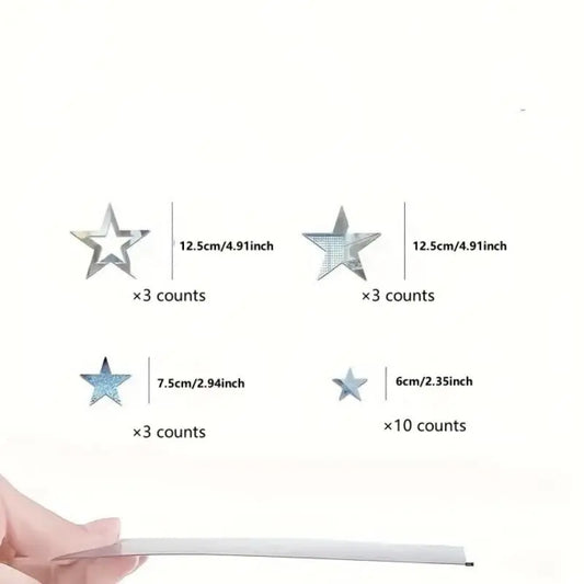 Star Shaped Acrylic Mirror, 19pcs/set Decorative Self-Adhesive Wall Sticker, Wall Decor for Home Bedroom and Living Room, Wall Sticker Decorations, Wall Stickers Decorations