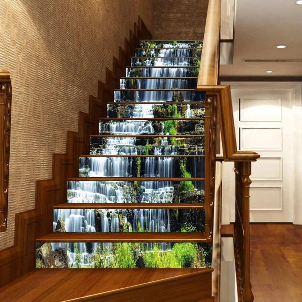 Stair sticker, tile sticker, Peel and paste stair sticker vinyl strip sticker sticker sticker waterproof Waterproof Decal removable wall sticker 100cm * 18cm * 13pcs/1 set, Decorative Wall Sticker Home Decor