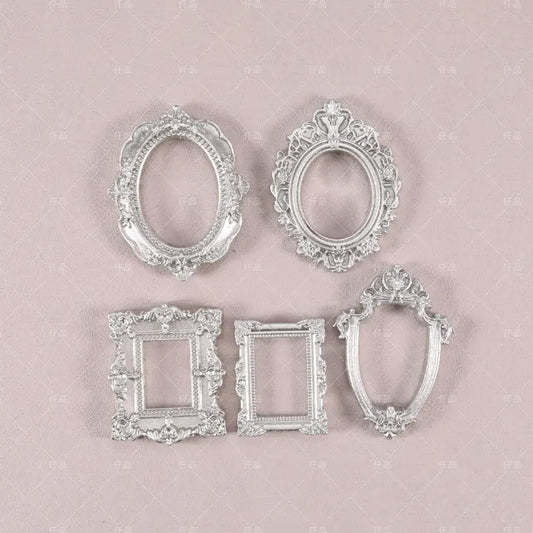Mini Resin Small Photo Frame DIY Cream Glue Photo Magnets for Refrigerator Decoration Accessories Imitation Photo Frame Shooting Props