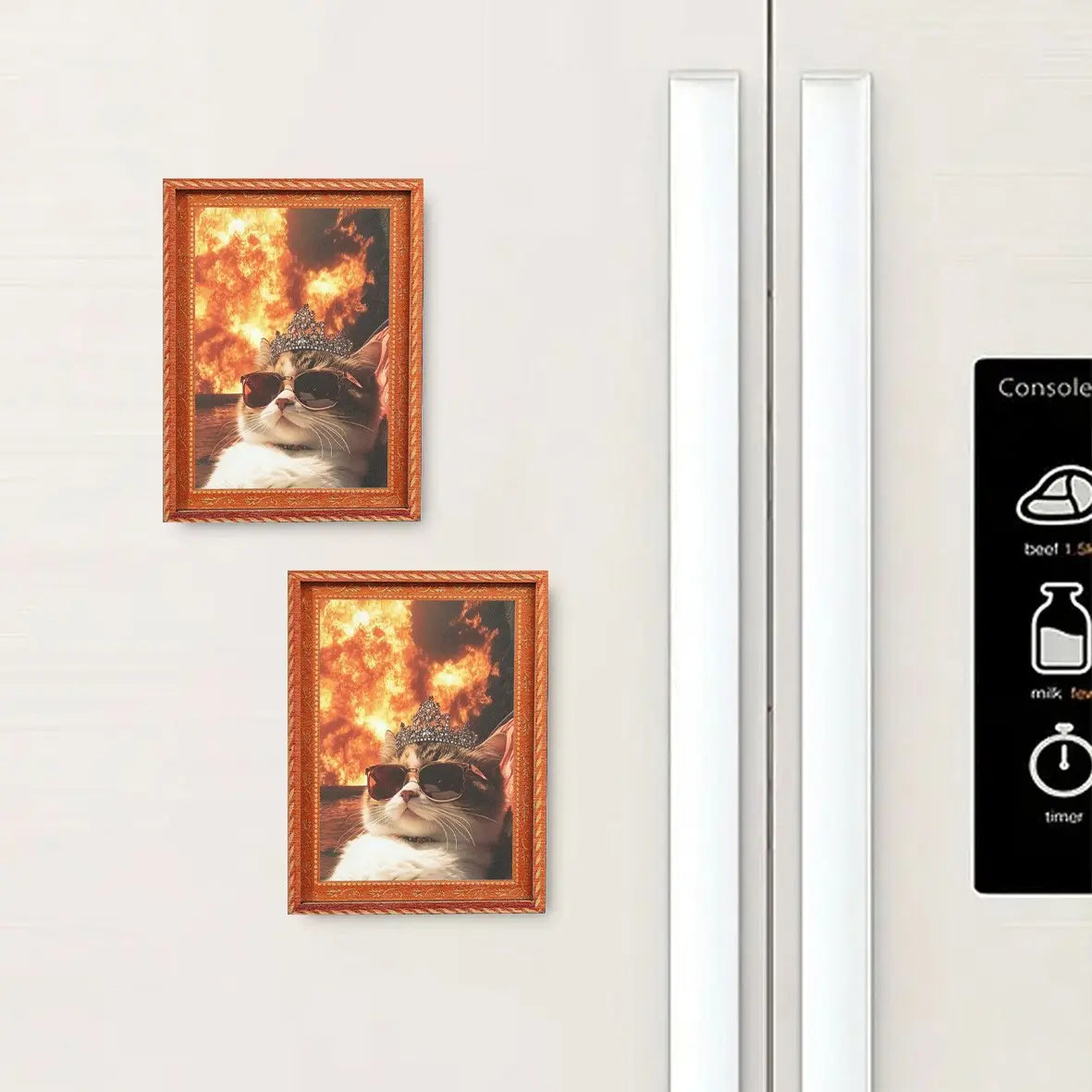 1PC Fun Cat Refrigerator Magnet, Mini Photo Frame Fridge Magnet, Photo Magnets, Decorative Fridge Magnets, Magnets For Fridge, Home Decor & Festive Decoration, Great Holiday Gift Idea