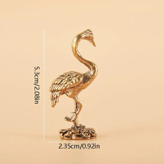 Vintage Brass Crane Statue, Antique Craftsmanship Decorative Sculptures Home Decor Accent, Perfect Gift for Holidays & Seasons, Elegant Design, Home Decoration, Statues Figurines, Decoration Items