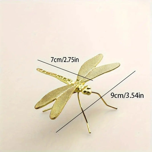 Metal Dragonfly Desk Decor, Creative Insect Figurine for Home Decoration, Ideal Office Photo Prop and Unique Gift, Home Decor Statues