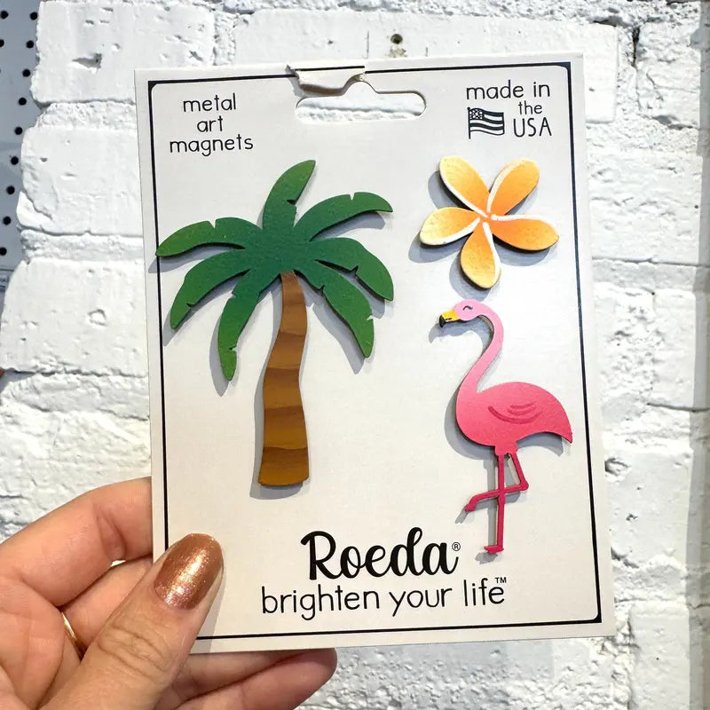 Tropical Flamingo Magnets S/3