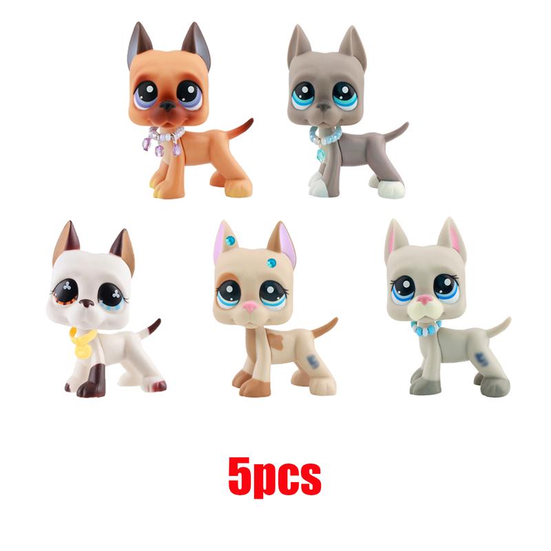Miniature Great Dane Statues,Pet Figure Cat With Cute Accessories,Best Birthday, Christmas Gift for LPS Fans