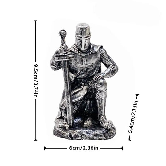 1 Pc Sword-Wielding Knight Resin Statue, Retro Medieval Warrior Figurine for Home Decor, Gift for Father's Day, Ideal Decor for Office Desks & Living Room Bookshelves, Christmas Home Decoration for History Enthusiasts, Decorative Figurine