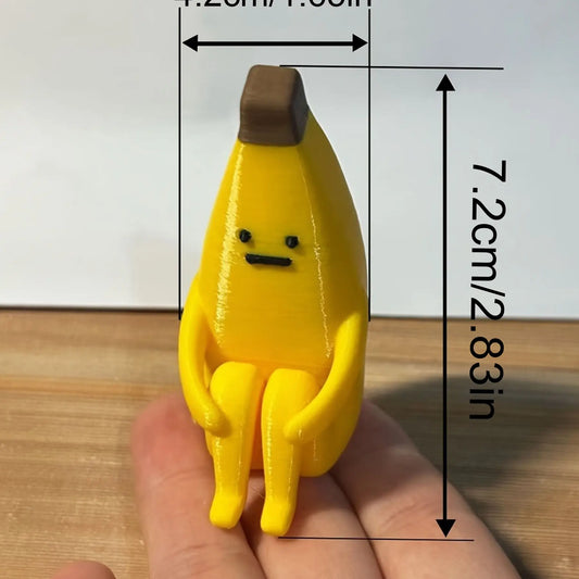 1pc Cute Anxiety Relief Banana 3D Print Ornament, Home Desk Decor, Office Decoration, Personalized Stress Relief Sculpture, Unique Gift Idea