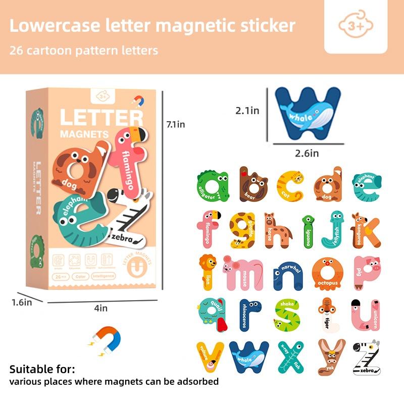 26 Animal ABC Magnets, Large Refrigerator Magnetic Letters, Preschool Learning Toy for Spelling Games, Ideal Educational Toys for Tots