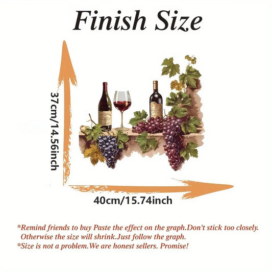 Vintage Wine Grape Vine Decorative Wall Sticker, Wall Decal, Perfect for Kitchen and Restaurant Decor, Home Decoration Art, Easy to Apply and Remove