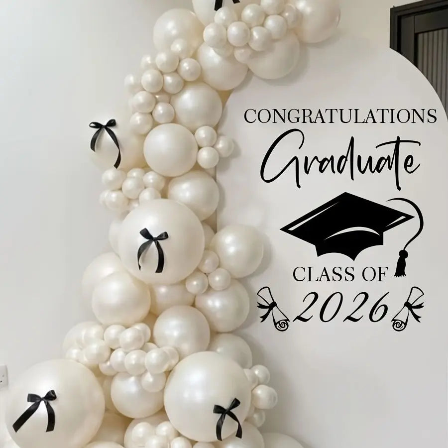 Graduation Season English Decorative Wall Stickers, Home Decor Stickers, Removable Design PVC Material Self-Adhesive, Suitable for Hotels, Office, Bedroom, Living Room, Kitchen, Classroom, School, Congratulations, Wall Art Stickers