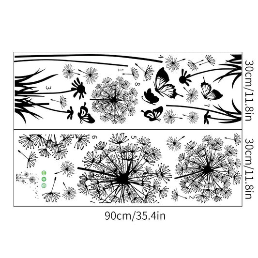 Romantic Dandelion Self-Adhesive Wall Stickers, Bedroom Living Room Background Decor, Vinyl Wall Decals for Home Decoration, Decorative Decal, Flowers, Floral Wall Decals, Flower Decals for Walls