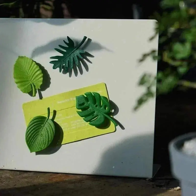4pcs ABS-Ferrite Turtle Leaves Magnetic Kitchen Message Board with Storage - Eco-Friendly, Non-Toxic, Odorless Home Decor, Festive Gift Idea for Refrigerator-Wall Mounting