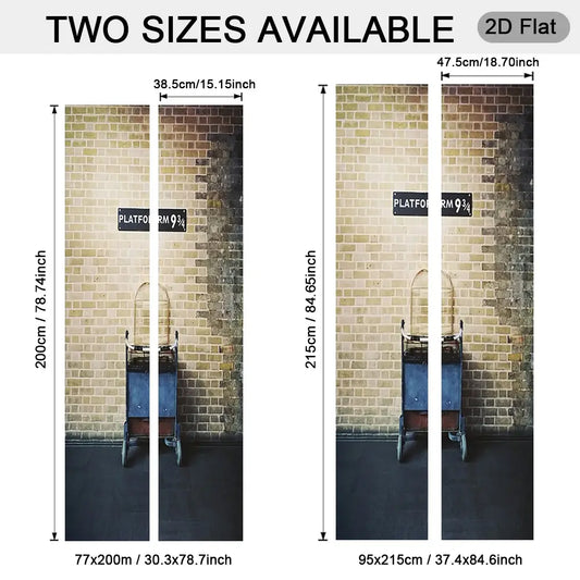 Harry Potter Self-Adhesive Door Sticker, Magic Station Wall Decor, Home Decor, Ideal for Hallway, Balcony, Living Room, Bedroom, Office, Dormitory, Door Decorations