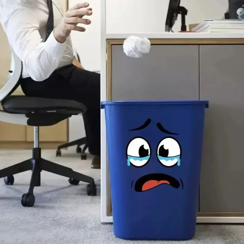 4 sheets/Set Cartoon Face Stickers, Wall Decals Peel and Stick, Self-Adhesive, Household, Plastic Surface Compatible, Removable, Home Decor Suitable for Trash Can, Wall, Refrigerator, Glossy Finish, Decorative, Kitchen Stickers