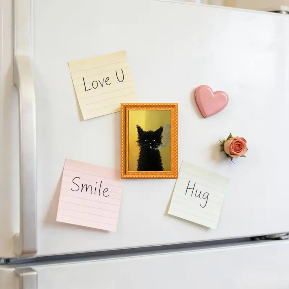 Funny Cat Refrigerator Magnet Frame, Fun Fridge Decoration, Home and Office Decor Prop, Holiday Gift Kitchen Decor, Must-Have for Cat Lovers