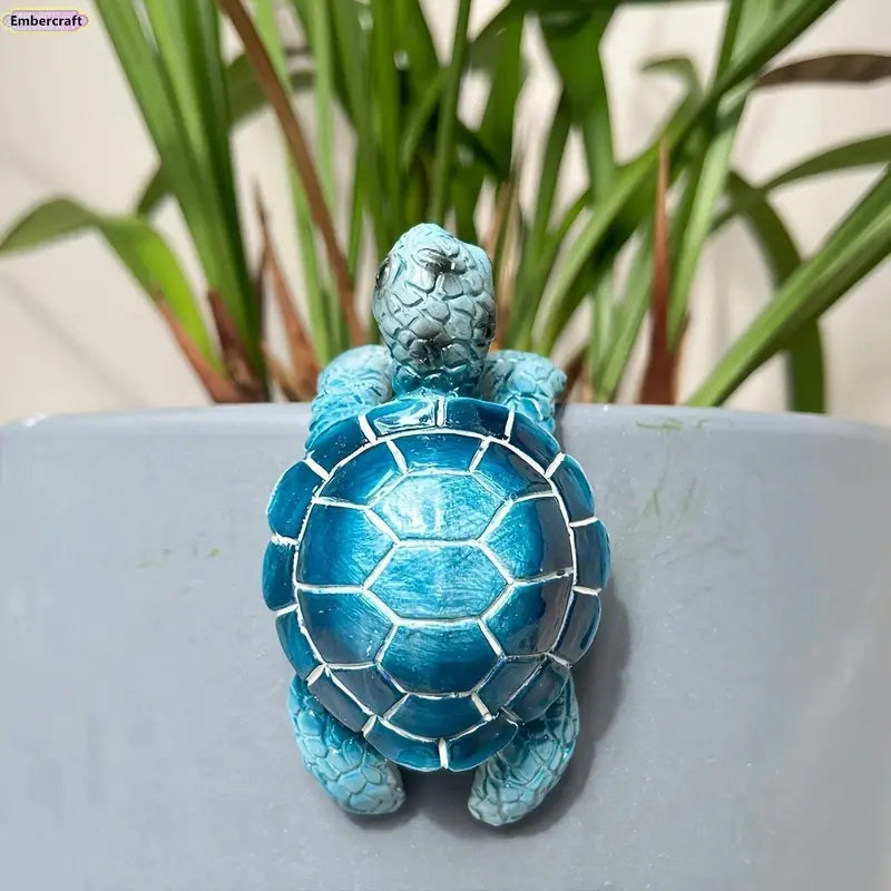 Cute Resin Turtle Decor Figurine - Waterproof PVC Coastal Beach Fashion Accessory, Decorative Sculptures for Everyday Outdoor Entryway Plants, Baroque-Style Home & Garden Accent Resistant to Sun, Rain, Humidity