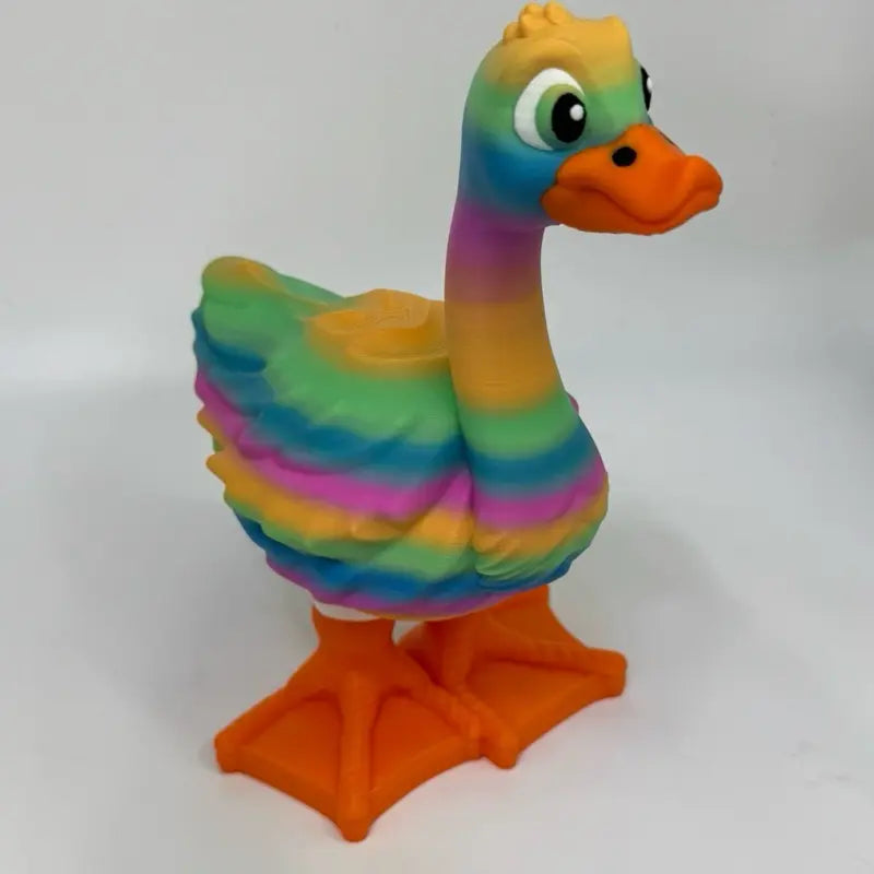 8-Inch 3D Printed Goose Figurine with Interchangeable Outfits, Shoes & Boots