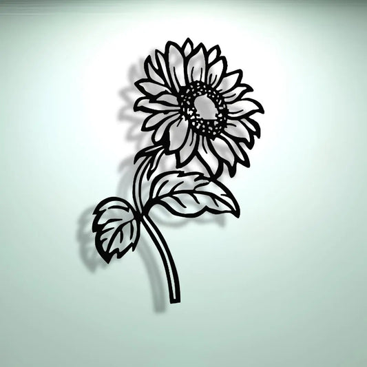 Sunflower Design Wall Art, 1 Count Exquisite Metal Wall Decor, Wall Decorations, Decoration Items, Wall Hanging Ornament for Home Living Room Bedroom Farmhouse, Stickers