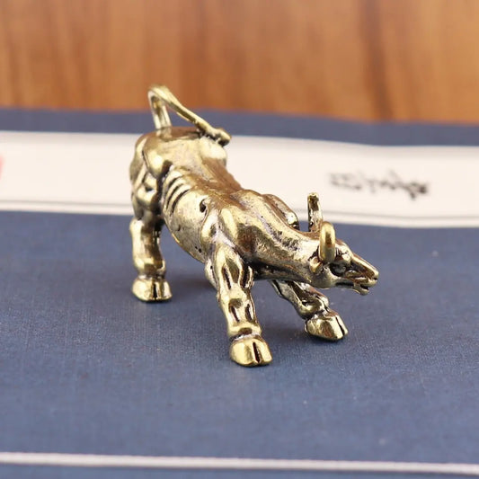 Solid Brass Zodiac Ox Tea Pet, Cow Ornament, Decorative Home Ornament, Home Decor Desktop Craft Ornament, Pure Copper Wall Street Bull Figurine, Unique Gift Idea, Collectible Figure Decor, Statue Figurines, Decor Figurine Ornaments, Decoration Figure