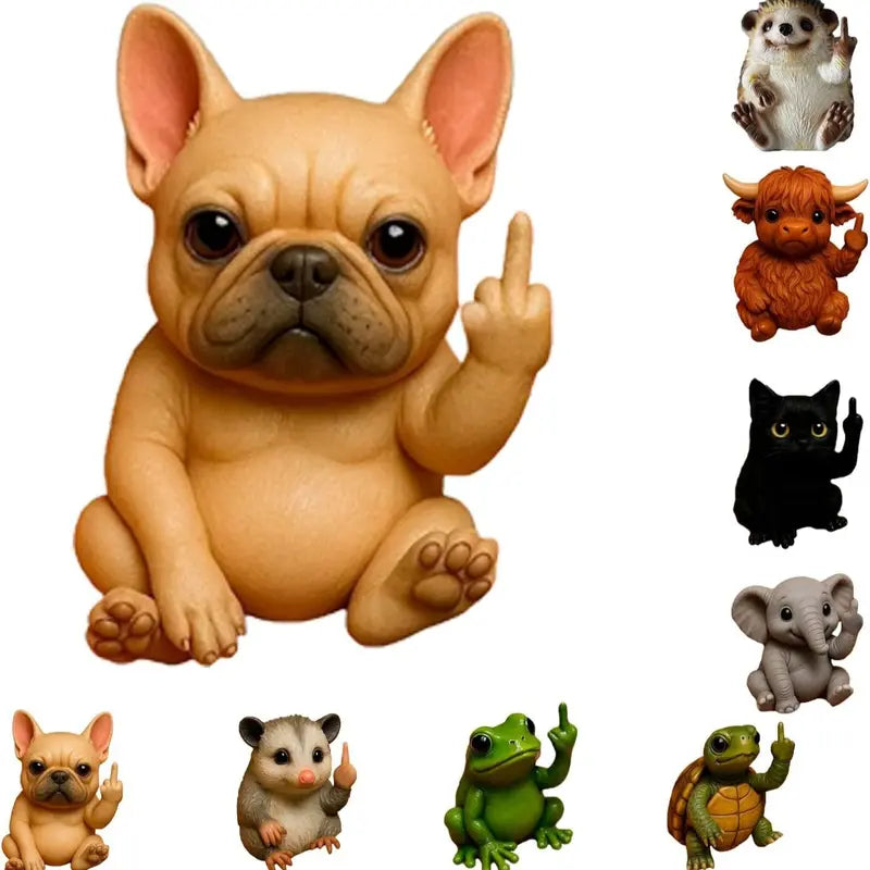 Resin Mini Finger Dog Statue - Funny Home Desktop Ornament, Office Humorous Joke Gift, Home Furnishings