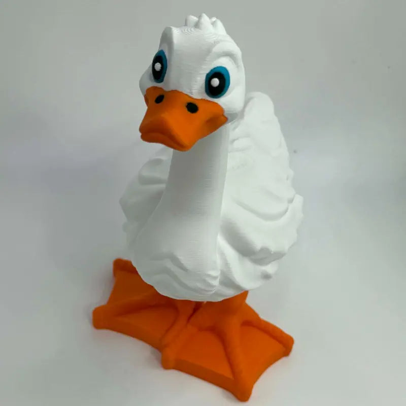 8-Inch 3D Printed Goose Figurine with Interchangeable Outfits, Shoes & Boots
