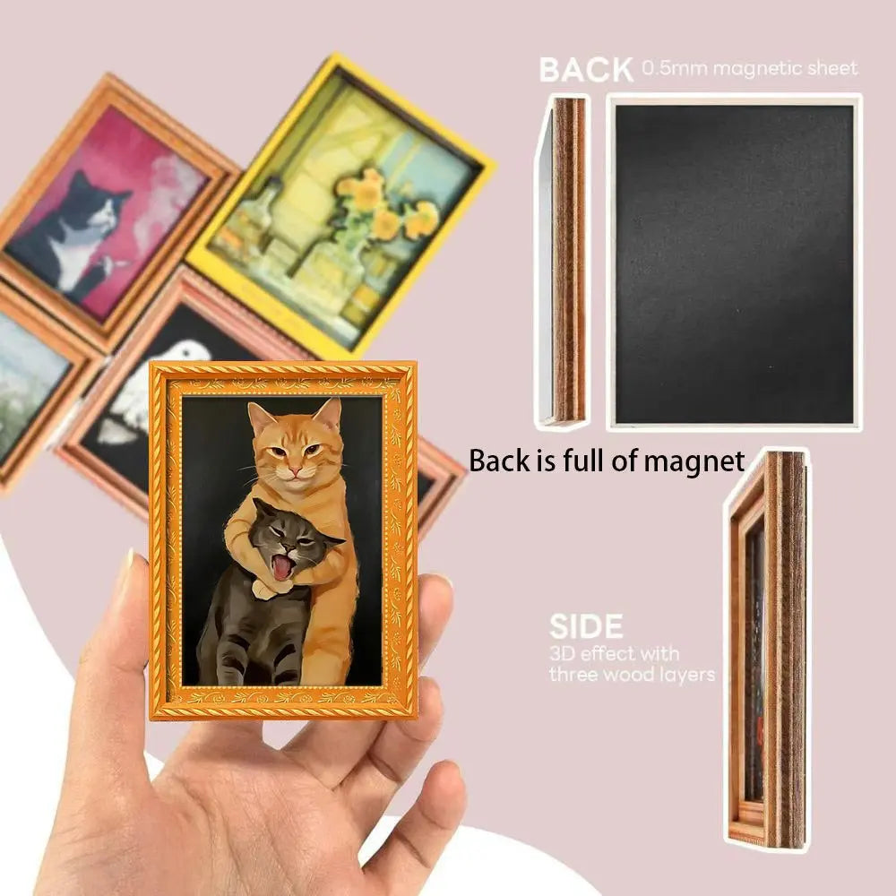 Funny Cat Refrigerator Magnet, Silly Cat Fight Magnetic Sticker, Novelty Kitchen Decor, Gift for Cat Lovers, Creative Kitchen Ornament, Decorative Fridge Magnets