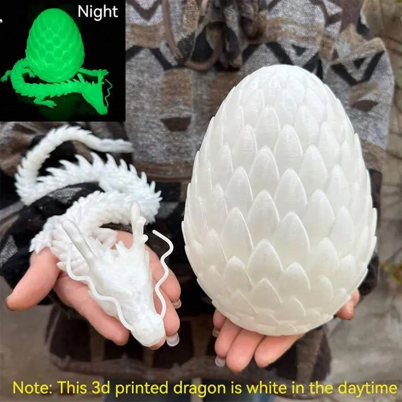 18cm Articulated 3D Printed Dragon Egg Decoration & 60cm Collectible Figurine - Home Decor, Stress Relief Articulated Fidget Figurines, Fidget Toys, Dragon Motif Ornament Gift, Fidgettoys