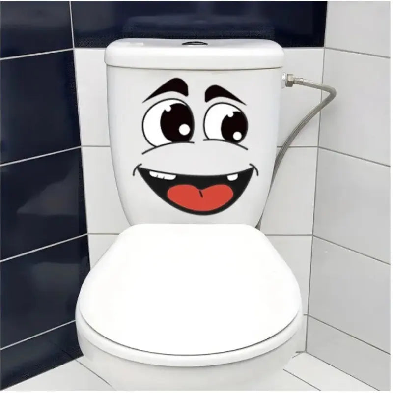 4 sheets/Set Cartoon Face Stickers, Wall Decals Peel and Stick, Self-Adhesive, Household, Plastic Surface Compatible, Removable, Home Decor Suitable for Trash Can, Wall, Refrigerator, Glossy Finish, Decorative, Kitchen Stickers