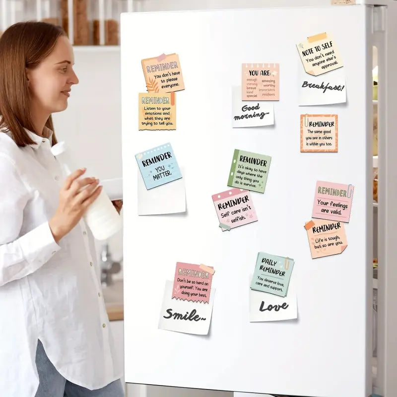 12pcs Inspirational Decorative Fridge Magnets, Refrigerator Magnets Set, Magnetic Refrigerator Magnets, Magnets For Fridge, Affirmations Decal Positive Encouragement Gift Home Kitchen Office Decor Christmas Present Decoration