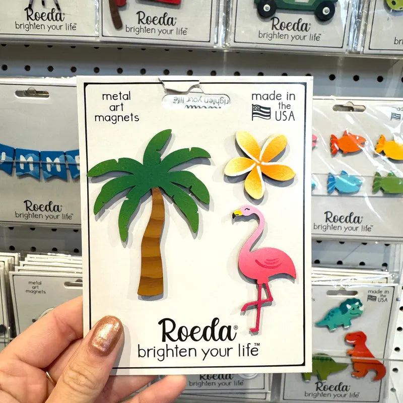 Tropical Flamingo Magnets S/3