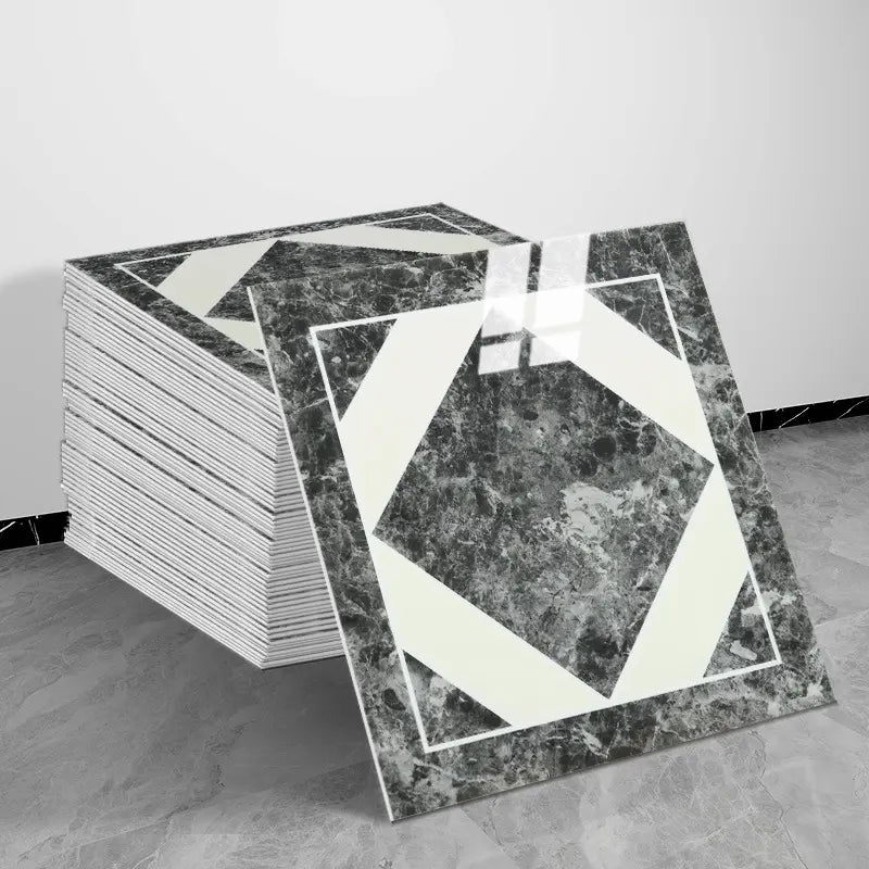 10/20/30 Sheets Thickened Marble Look Self-Adhesive Tile Stickers, Waterproof Anti-Mildew, Easy Peel & Stick Decorative Decal Wall Decal Kitchen Bathroom Wall Decor, Waterproof Wall Decals