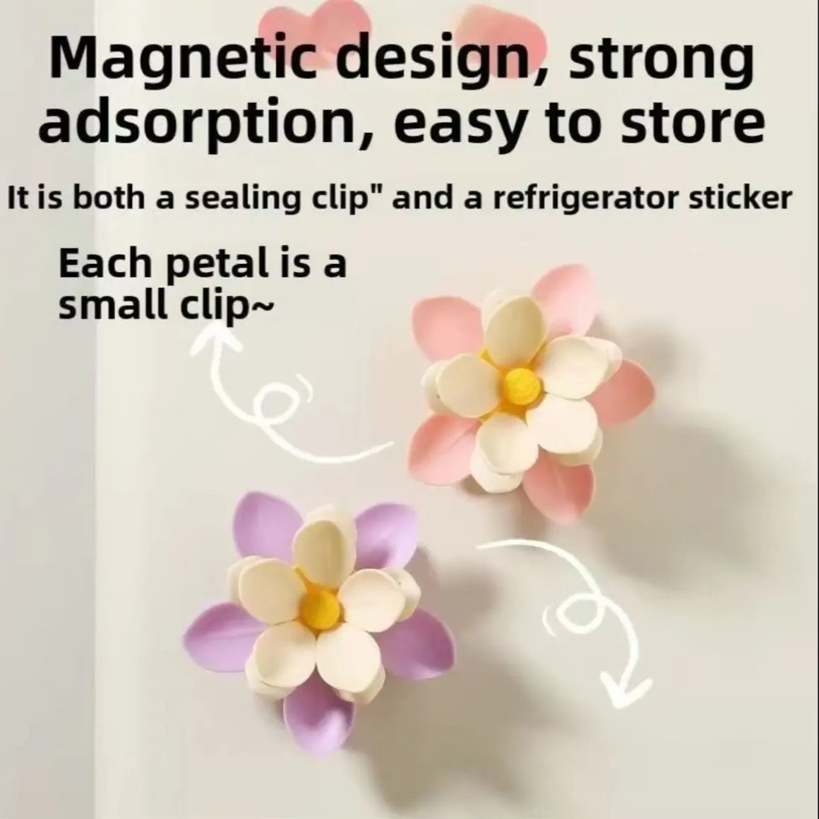 3D Lotus Magnetic Seal Clips Set of 10, Dual Layer Petal Design, Strong Magnetic Hold, Kitchen Moisture Proof, Snack Bag Sealer, File Folder, Refrigerator Magnet, Magnet Clips For Fridge