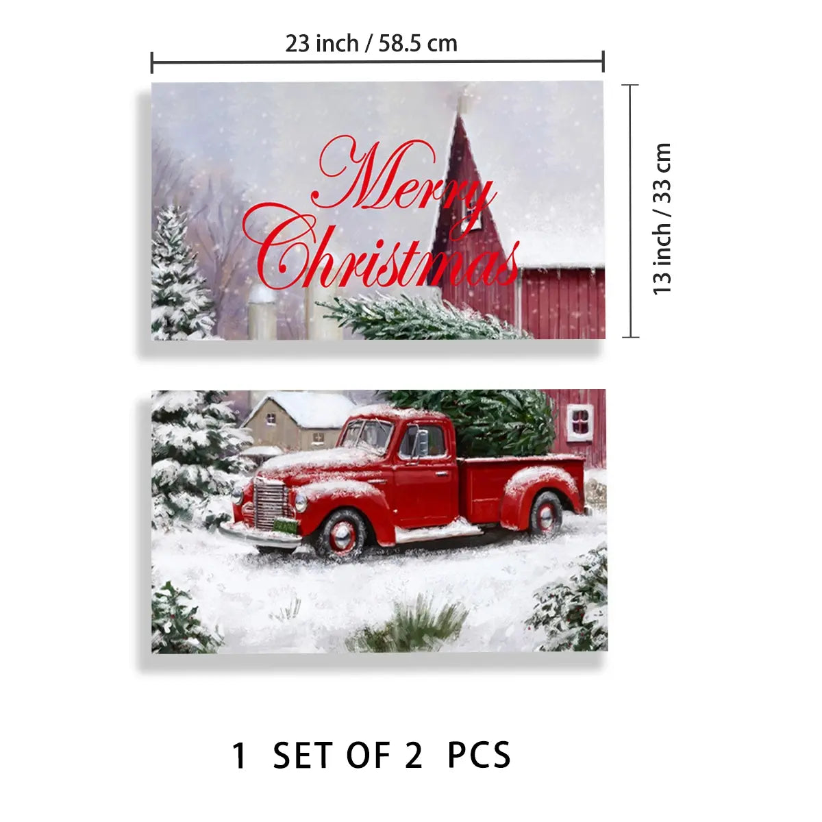 2pcs Truck & Merry Christmas Magnetic Decorative Dishwasher Stickers, Sticker Decoration, Festive Home Decor, Appliance Decals for Refrigerator, Washer, Dryer
