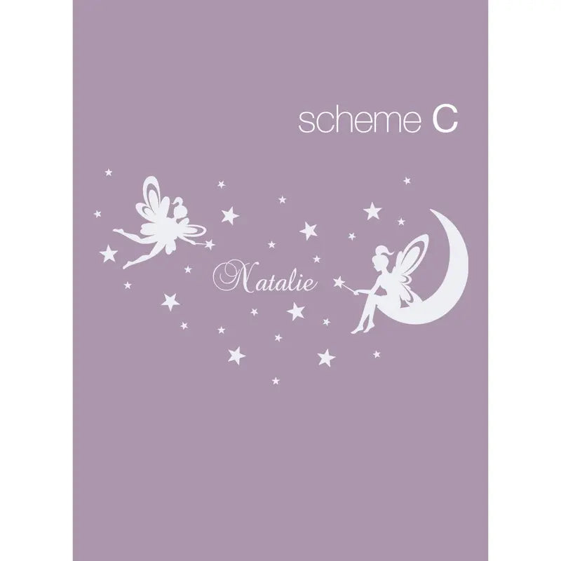 SIMPLE SHAPES Personalized Baby Name Enchanted Flying Fairy Peel-and-Stick Wall Decal - Separate Stars-Themed Custom Adhesive Stickers, Nursery Decor, Accent Wall Room Art, Home Decor Supplies