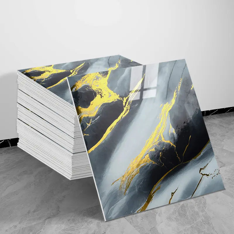 10/20/30 Sheets Thickened Marble Look Self-Adhesive Tile Stickers, Waterproof Anti-Mildew, Easy Peel & Stick Decorative Decal Wall Decal Kitchen Bathroom Wall Decor, Waterproof Wall Decals