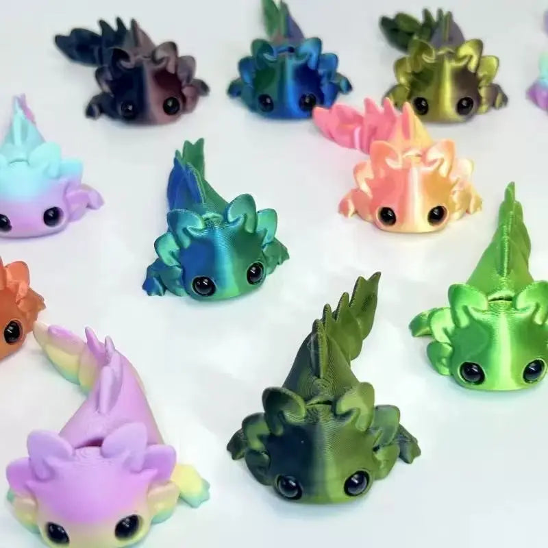 8-Piece Set, 3D Printed Cute Axolotl Models, Mini Figurines, Animal Decorative Figurines, Jointed, Articulated Animal Figurines, Desktop Decor, Garden Aquarium Decoration, Halloween Christmas Gift!