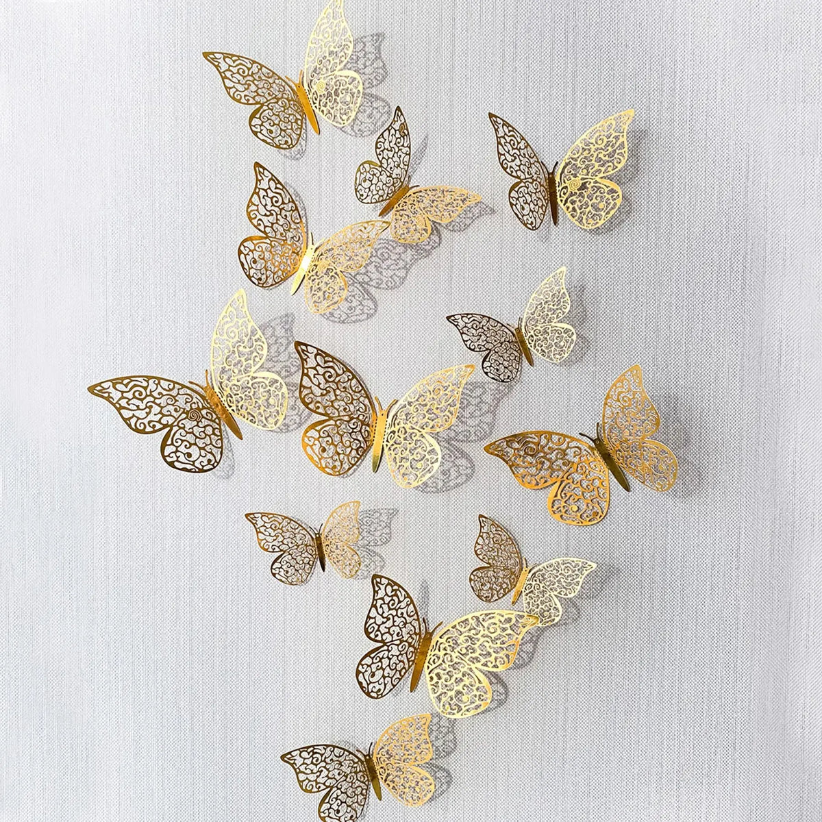 3D Butterfly Shaped Wall Sticker, Creative Hollow Out Decorative Sticker, Beautiful Paper Decal For Party Cake Home Decoration, Adhesive Stickers, Decoration Items, Wall Decals