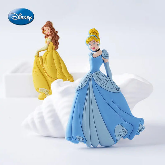 Disney Officially Licensed Princess 3D PVC Refrigerator Magnet, 1PC Collectible Figurine, Kitchen & Home Decor (Belle, Cinderella)