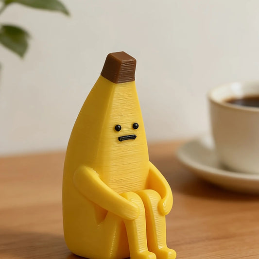 1pc Cute Anxiety Relief Banana 3D Print Ornament, Home Desk Decor, Office Decoration, Personalized Stress Relief Sculpture, Unique Gift Idea