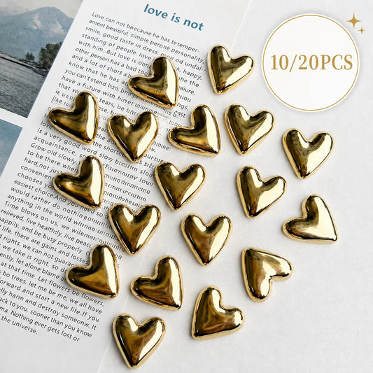 10/20Pack Refrigerator Golden Heart Magnets Set, Refrigerator Decorating Magnets, Refrigerator Magnets, Love Decoration Magnet Set for Home Kitchen and Office Whiteboard, Valentine's Day Gift for Friends and Loved Ones