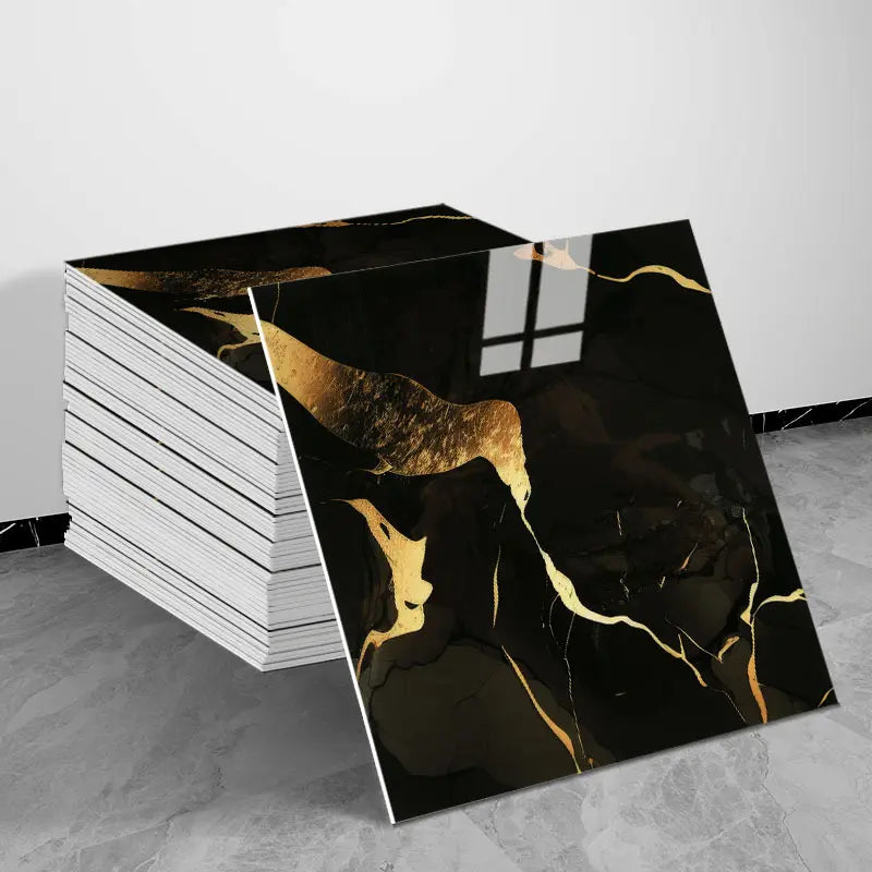 10/20/30 Sheets Thickened Marble Look Self-Adhesive Tile Stickers, Waterproof Anti-Mildew, Easy Peel & Stick Decorative Decal Wall Decal Kitchen Bathroom Wall Decor, Waterproof Wall Decals
