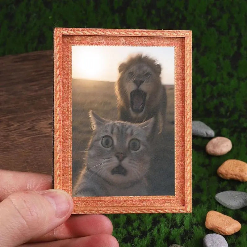 1PC Funny Cat Refrigerator Magnet, Creative Back Magnetic Fridge Magnet, Mini Photo Frame Magnet, Selfie Cat Magnet, Home Decor Gift, Photo Magnets, Cute Magnets For Fridge, Refrigerator Decorating Magnet, Decorative Fridge Magnets