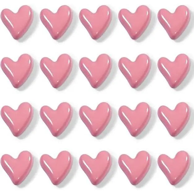 22Pcs Fridge Magnets,Cute Love Heart Decorative Magnets, Refrigerator Magnets for Whiteboard Cabinet Locker,Strong Holding Power,Pink