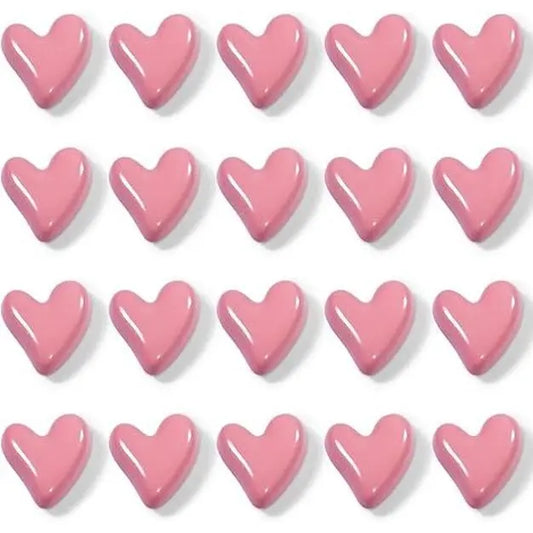 22Pcs Fridge Magnets,Cute Love Heart Decorative Magnets, Refrigerator Magnets for Whiteboard Cabinet Locker,Strong Holding Power,Pink